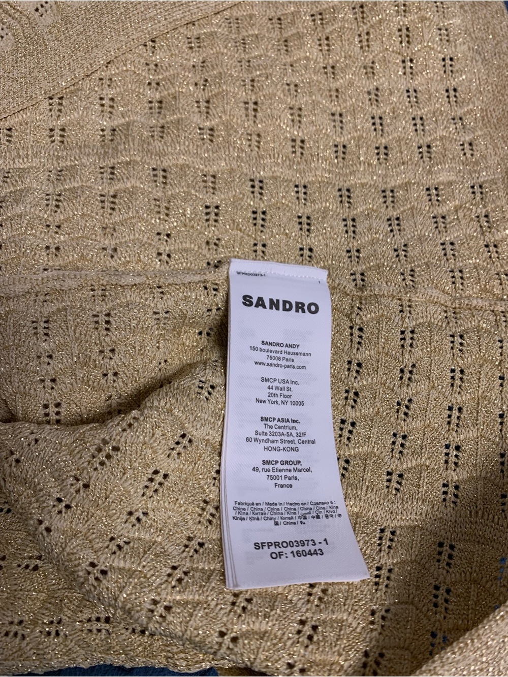 Sandro Pale Yellow Crochet Maxi Dress with Gold Buttons - Picture 9 of 10